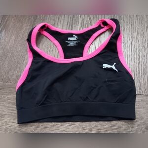 Girls Size Medium, Puma Black and Pink Sports Bra